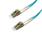 Duplex Multimode Fiber Optic Cable - LC/LC, OM3, 10Gig, Aqua - GRANDMAX.com