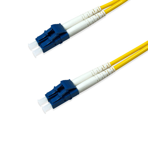 Duplex Single Mode Fiber Optic Cable - LC/LC, 9/125, OS1, Yellow - GRANDMAX.com