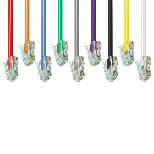9 Colors - Cat6 Patch Cable No Boot ( Red, Orange, Blue, Green, Gray, Purple, Black, Yellow, White) GRANDMAX.com