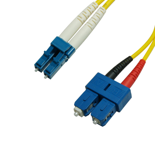 Duplex Single Mode Fiber Optic Cable - LC/SC, 9/125, OS1, Yellow - GRANDMAX.com