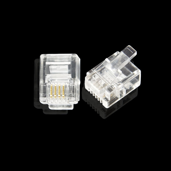 200pcs Modular Plug Connectors - 6P4C RJ11 - GRANDMAX.com