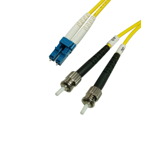 Duplex Single Mode Fiber Optic Cable - LC/ST, 9/125, OS1, Yellow - GRANDMAX.com