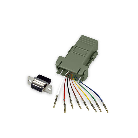 Modular Adapter Kit - DB9 Female to RJ45 Female - 8 Conductor - GRANDMAX.com