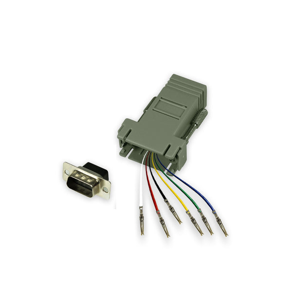 Modular Adapter Kit - DB9 Male to RJ12 Female - 6 Conductor - GRANDMAX.com