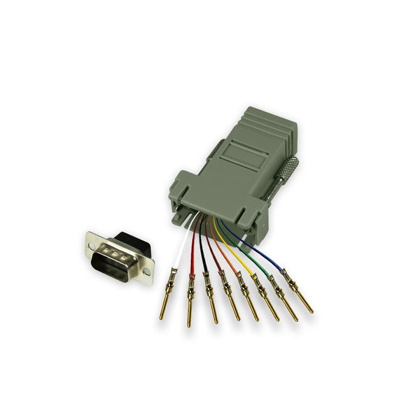 Modular Adapter Kit - DB9 Male to RJ45 Female - 8 Conductor - GRANDMAX.com