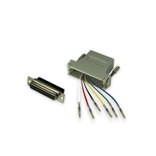 Modular Adapter Kit - DB25 Female to RJ12 Female - 6 Conductor - GRANDMAX.com