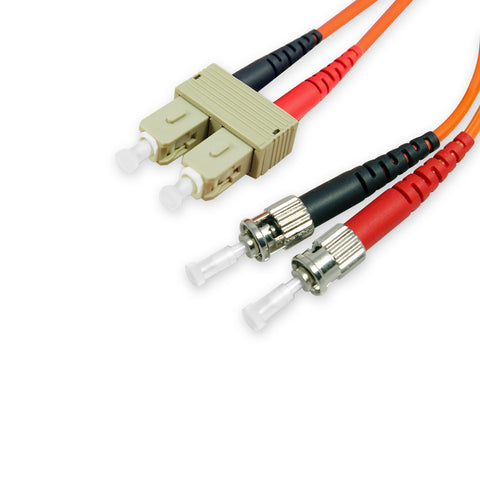 Duplex Multimode Fiber Optic Cable - ST/SC, 62.5/125, OM1, Orange - GRANDMAX.com