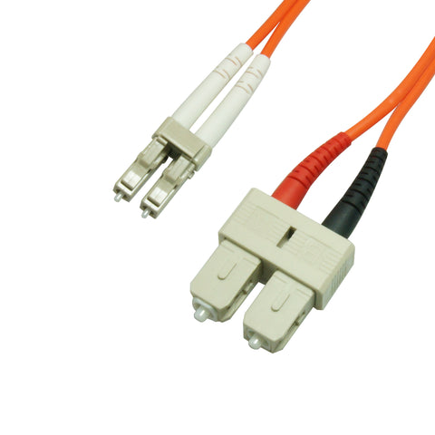 Duplex Multimode Fiber Optic Cable - LC/SC, 62.5/125, OM1, Orange - GRANDMAX.com