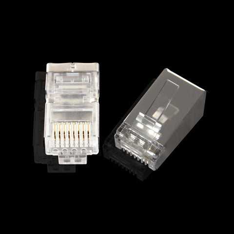200pcs Shielded Cat5e Modular Plug Connectors - RJ45 8P8C - GRANDMAX.com