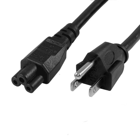 Power Cord - NEMA 5-15P to C5 SJT, 18AWG x 3 125V 10A,  UL/CSA ,Black