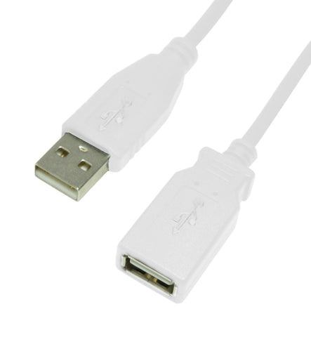 USB 2.0 A Male to A Female Cable, White - GRANDMAX.com