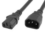 Power Cord - NEMA C13 to C14 SJT, 14AWG 250V 15A,  UL/CSA ,Black