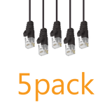 5 Pack - Cat6 Slim Patch Cable Molded Snagless Boot - Black GRANDMAX.com