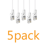 5 Pack - Cat6 Slim Patch Cable Molded Snagless Boot - White GRANDMAX.com